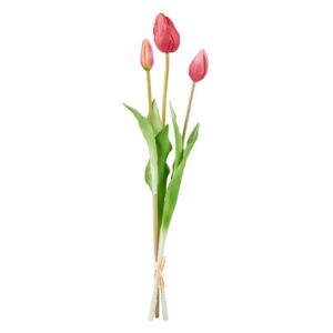 Butlers FLORISTA Tulipán "Real Touch" 47 cm set 3 ks - ružová