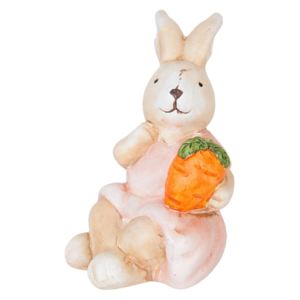 Dekorácia sediaci králiček s mrkvičkou - 5*7*9 cm