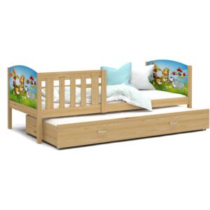 ArtAJ Detská posteľ Tami P2 / borovica Tami rozmer: 200 x 90 cm + prístelka 184 x 80 cm