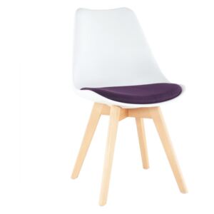 Jedálenská stolička Damiara (biela + fialová). Vlastná spoľahlivá doprava až k Vám domov