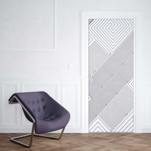 GLIX Fototapeta na dvere - Modern Geometric Pattern White And Grey