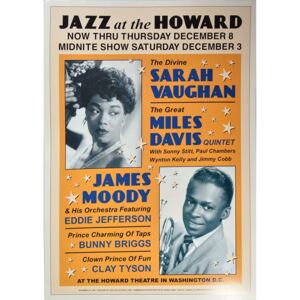 Koncertný plagát Sarah Vaughan + Miles Davis, Washington DC, 1960