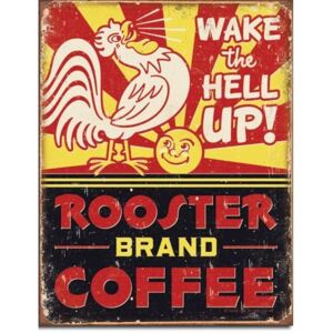 Plechová ceduľa Rooster Brand Coffee 40 cm x 32 cm