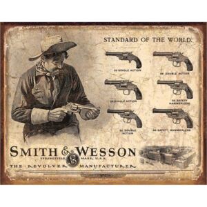 Plechová ceduľa Smith & Wesson Revolver Manufacturer 40 cm x 32 cm