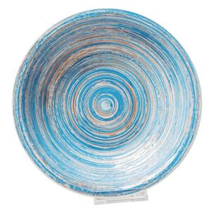 KARE DESIGN Sada 4 ks − Tanier Deep Swirl Blue Ø21 cm