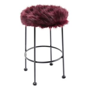 KARE DESIGN Sada 2 ks − Stolička Ontario Fur - tmavo červená, 30 cm