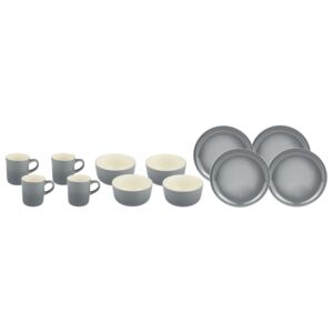 ERNESTO® Jedálenská porcelánová súprava, 12-dielna (šedá), šedá (100333943)