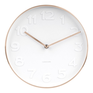 Biele nástenné hodiny - Karlsson Mr. White Copper, OE 27,5 cm