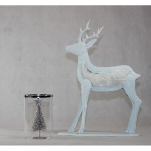 Vianočná dekorácia „Biely jeleň“ 40 cm