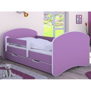 MAXMAX Dětská postel se šuplíkem 160x80 cm - FIALOVÁ