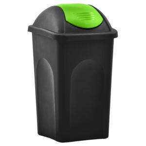 Odpadkový kôš s otočným vekom 60l čierno-zelený