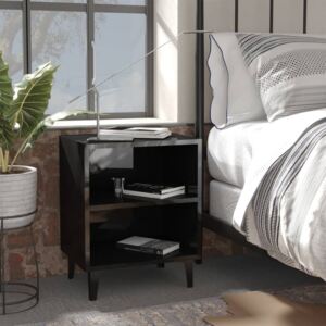 Nočný stolík nohy z kovu lesklý čierny 40x30x50 cm