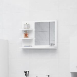 Kúpeľňové zrkadlo, biele 60x10,5x45 cm, drevotrieska