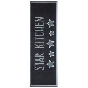 Čierny kuchynský koberec Hanse Home Star, 50 × 150 cm
