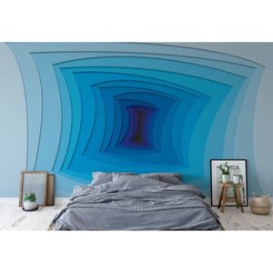 Fototapeta - Modern Design 3D Blue Vliesová tapeta - 416x254 cm