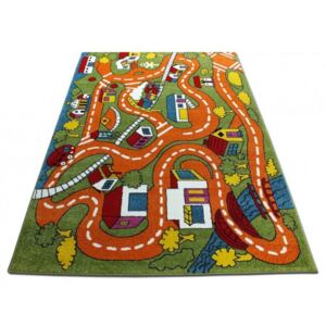 Detský koberec Cesty zelený, Velikosti 200x290cm