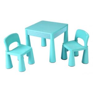 NEW Baby detská sada stolček a dve stoličky - modrá