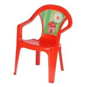 Inlea4Fun umelohmotná stolička pre deti s motívom - Červená