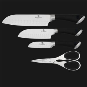 BerlingerHaus Santoku nože s nožnicami - 4 ks Čierne