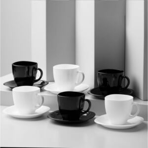 LUMINARC Carine Neo kávová súprava White & Black 12 ks