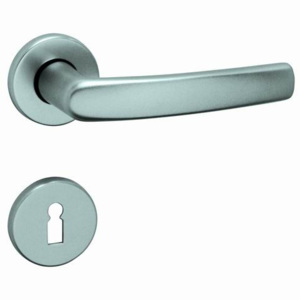 Dverové kovanie MP Mira-R (F9) - KPZR kľučka-guľa pravá otvor na cylindrickú vložku/F9 (hliník nerez)