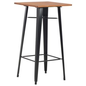Barový stôl čierny 60x60x108 cm borovicové drevo a oceľ