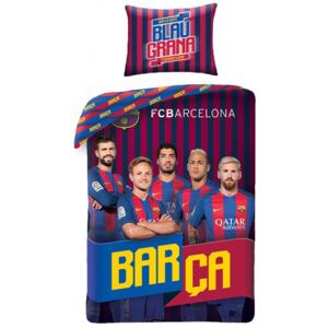 Halantex · Bavlnené posteľné návliečky - posteľná bielizeň - FC Barcelona - motív Blaugrana - 140 x 200 + 70 x 90 cm - Certfikát Oeko-Tex S