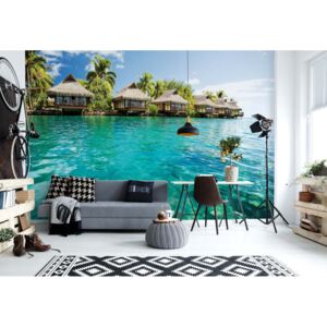 Fototapeta GLIX - Tropical Lagoon Villas + lepidlo ZADARMO Vliesová tapeta - 254x184 cm