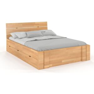 CHROB Masívna posteľ Arhus buk s úložným priestorom - prírodná Plocha na spanie:: 90 x 200 cm