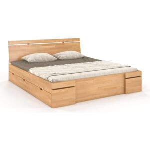 CHROB Drevená posteľ Sparta buk s úložným priestorom - prírodná Plocha na spanie:: 160 x 200 cm