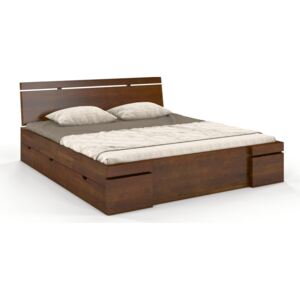 CHROB Drevená posteľ Sparta z borovice s úložným priestorom - orech Plocha na spanie:: 120 x 200 cm