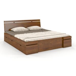 CHROB Drevená posteľ Sparta buk s úložným priestorom - dub rustikal Plocha na spanie:: 120 x 200 cm