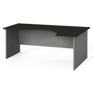 Rohový kancelársky pracovný stôl, zaoblený 180x120 cm, wenge, pravý