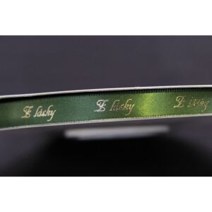 Zelená stuha so zlatým nápisom Z lásky 1cm