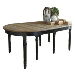 Čierny rozkladací jedálenský stôl z dreva zimného dubu Orchidea Milano New Vintage