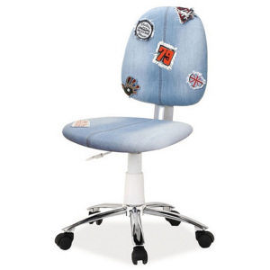 Kancelárska stolička ZUNER 2, 85-97x43x47x43-55, modrá