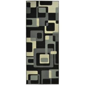 Čierny koberec Hanse Home Hamla Retro, 80x300 cm