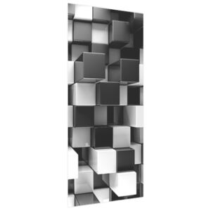 Samolepiaca fólia na dvere Čierno-biele 3D kocky 95x205cm ND2821B_1GV
