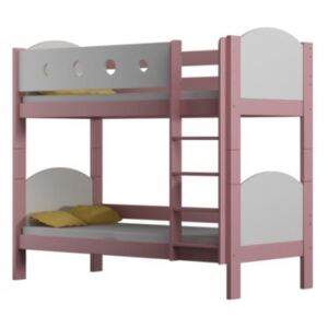 Poschoďová postel Vašek luk 180/80 cm růžová