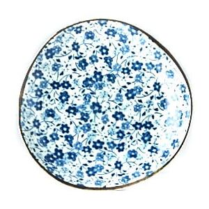 Modro-biely keramický tanierik Mij Daisy, ø 12 cm