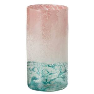 Tyrkysovo - ružová sklenená váza Blush L - Ø16*30 cm