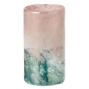 Tyrkysovo - ružová sklenená váza Blush S - Ø13 * 24 cm