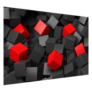Samolepiaca fólia Čierno - červené kocky 3D 200x135cm OK3704A_1AL