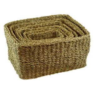 Vingo Úložný box z mořské trávy s průhmaty Rozměry (cm): 40x30, v. 20