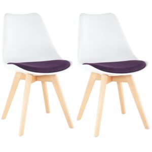 Tempo Kondela 2 kusy, stolička, biela/fialová, DAMARA