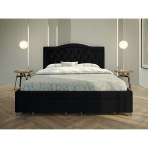 PROXIMA.store - Čalúnená posteľ ELECTRA - Čierna 140/160 Veľkosť postele: Pre matrac 140 x 200 cm