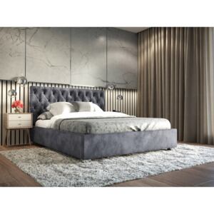 PROXIMA.store - Manželská čalúnená posteľ MADRYT - Tmavo sivá 140 Veľkosť postele: Pre matrac 140 x 200 cm