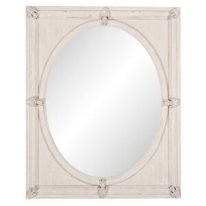 Oválne zrkadlo vo ozdobnom bielom ráme - 50 * 60 * 5 cm