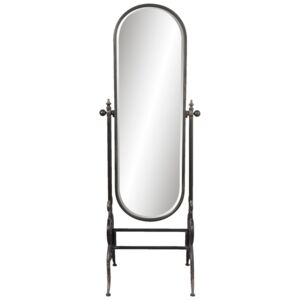 Oválne stojacie zrkadlo s kovovým rámom - 65 * 53 * 180 cm