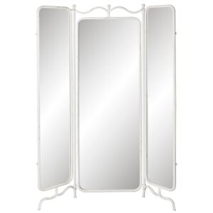 Zrkadlový paraván s bielym rámom - 142 * 3 * 174 cm